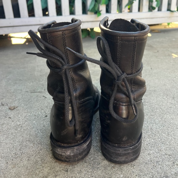 Chippewa boots made in USA black lace up combat 8" leather lacers 7 avant garde - Picture 3 of 14